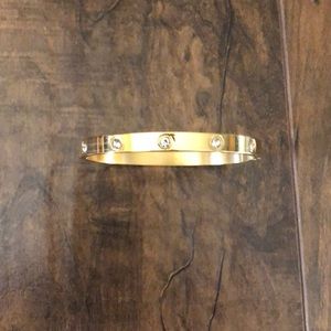 🎅🏻🎁Gold Set in Stone Hinged Bangle. Such a great bangle, very nice!!!